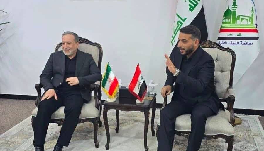 عراقچی پس از کربلا وارد نجف شد؛ استقبال رسمی استاندار نجف